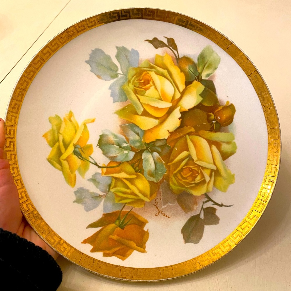 Beautiful austria yellow rose plate